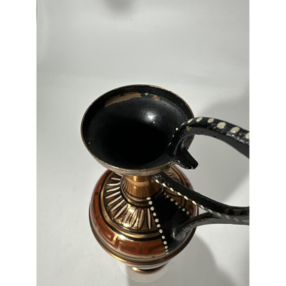 Vintage Greek Style Vase – Black Goat Figure Art Pottery – Decorative Ewer - Picture 8 of 8